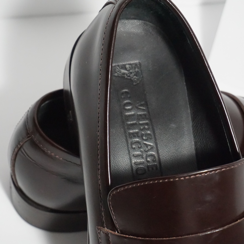 Versace Collection Patent Leather Derby Shoes - Picture 5 of 7